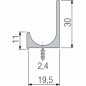 Preview: Alu-Griffleiste Typ E, E6/EV1, L: 2500 mm